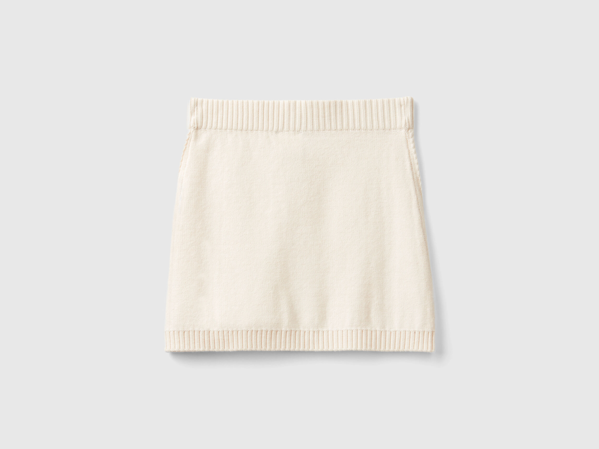 Knit mini skirt Creamy White Benetton