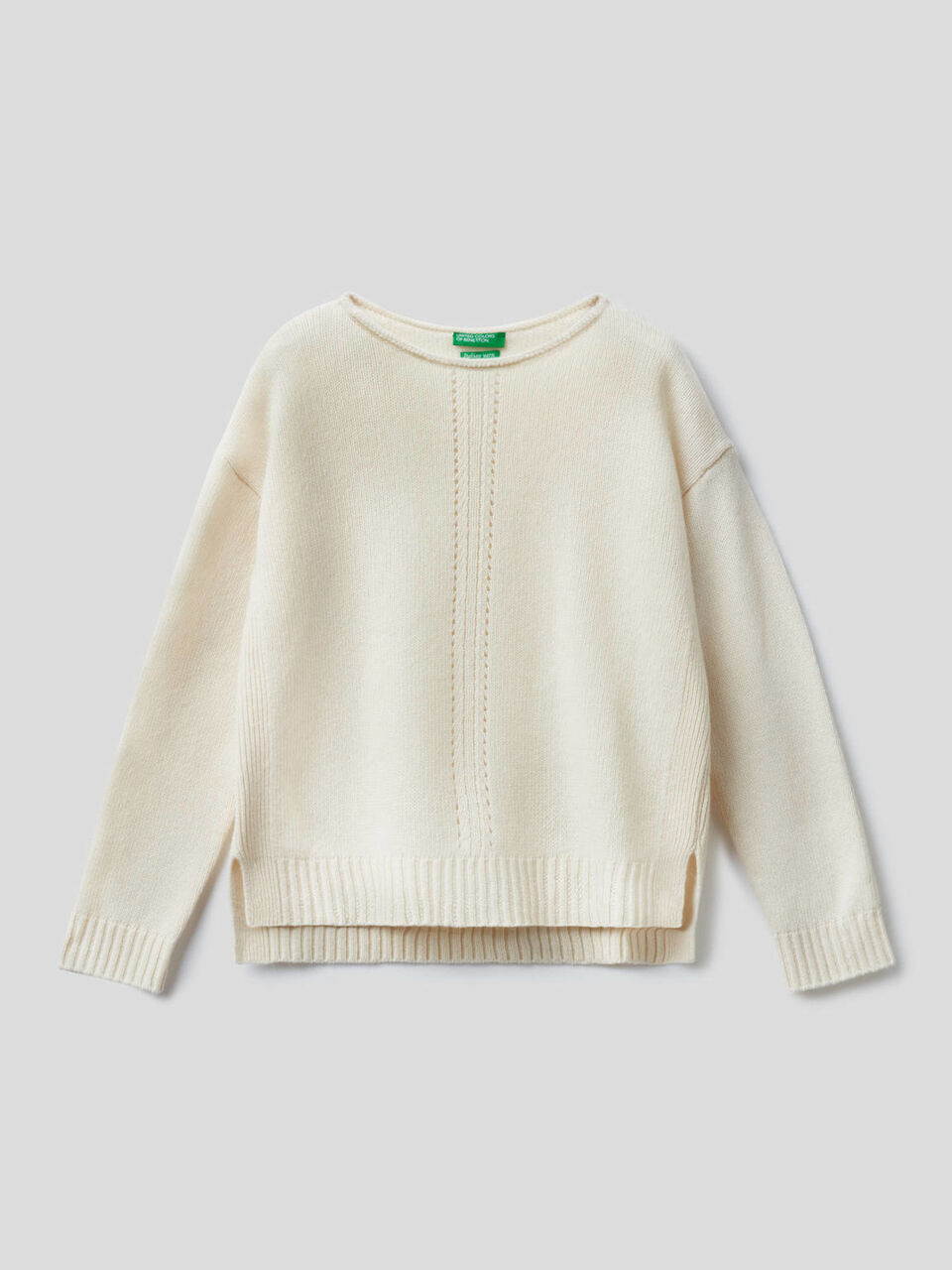 Knit sweater with playful stitching image number 1