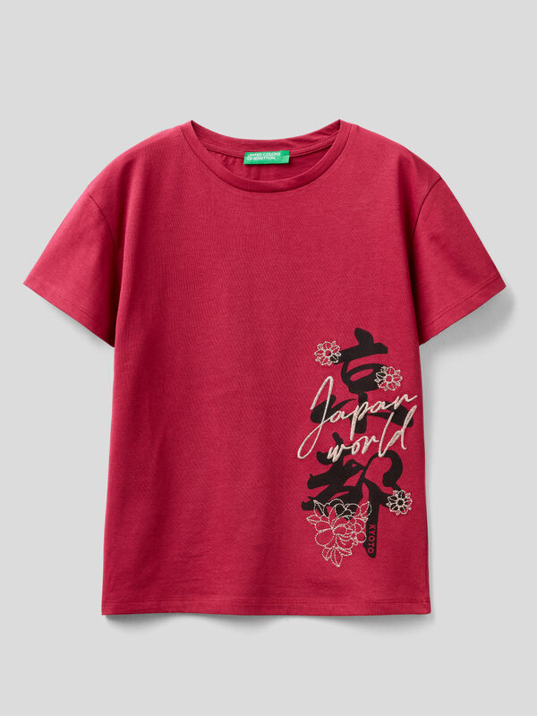 T-shirt with print and embroidery Junior Girl