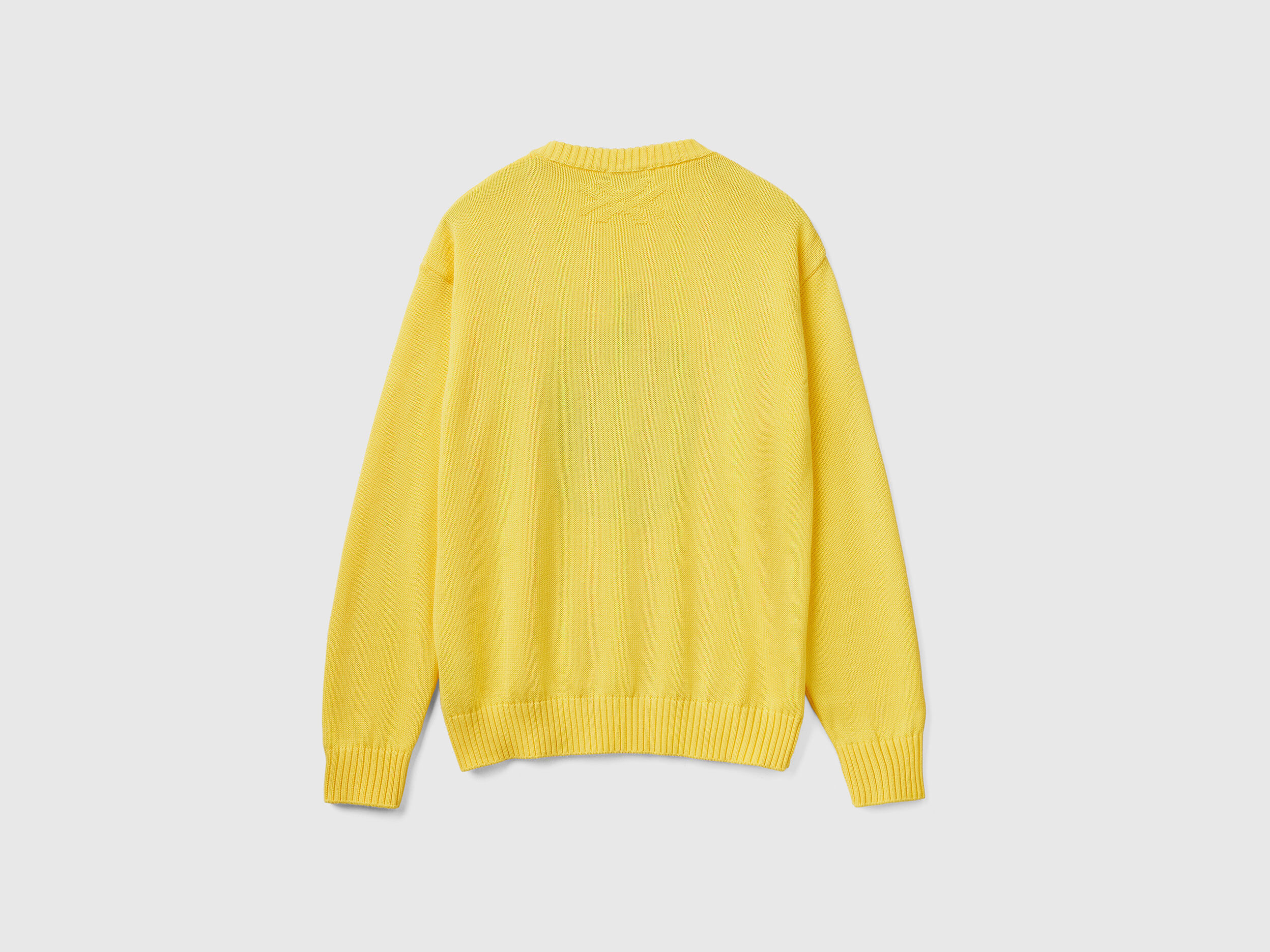 Yellow sweater with apple inlay Yellow Benetton