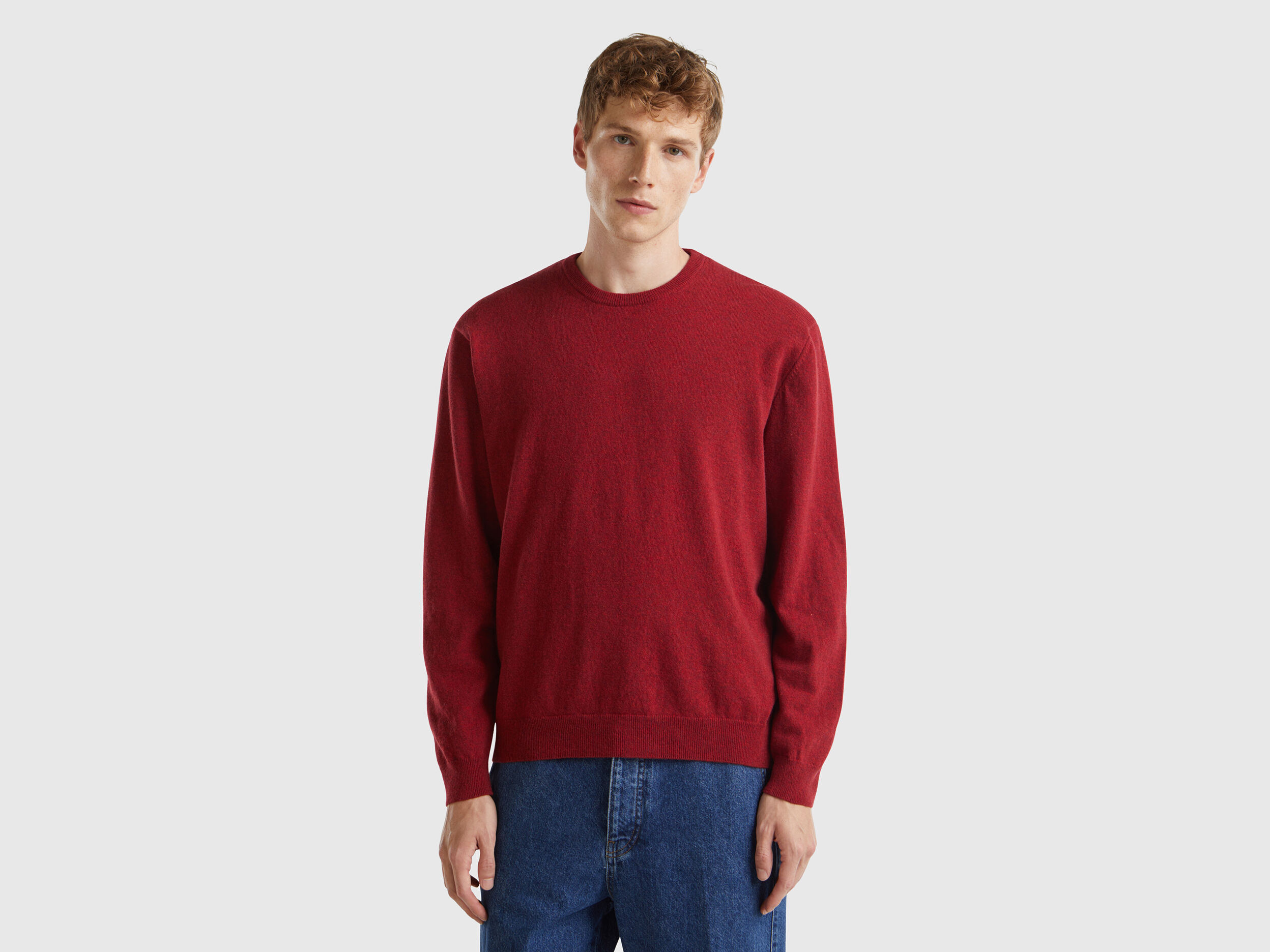 Crew Neck Merino Wool Sweaters Men 2024 Benetton