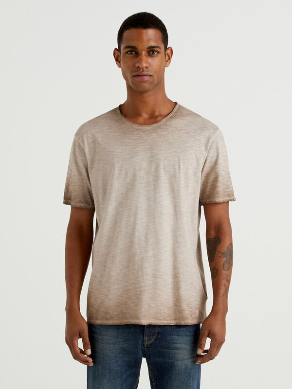 Camiseta de algodón con efecto degradado Hombre