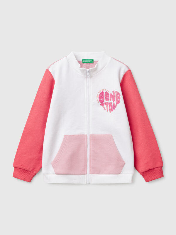 Sudadera con cremallera de algodón  Niña