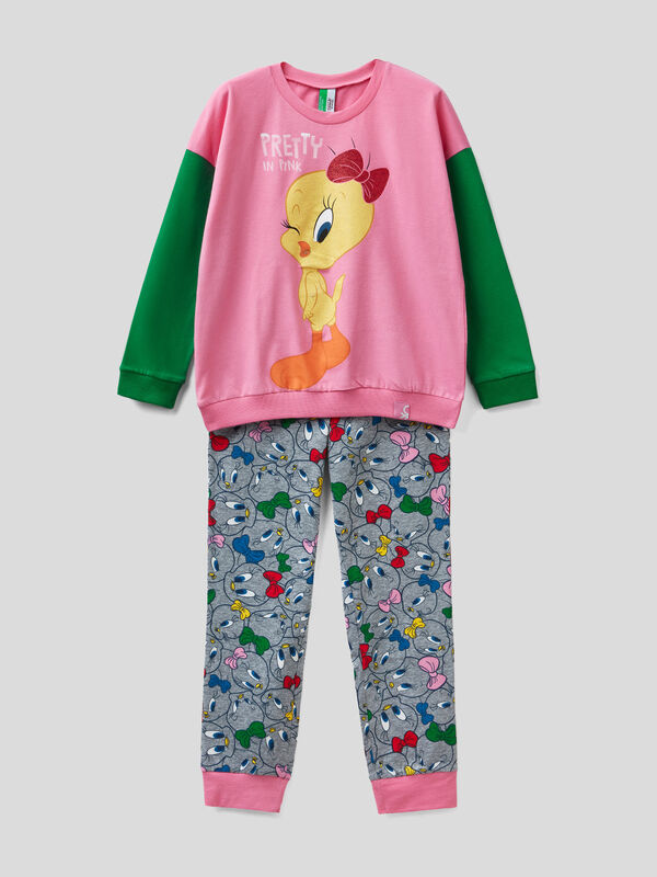 Warm Tweety pyjamas with glittery print Junior Girl