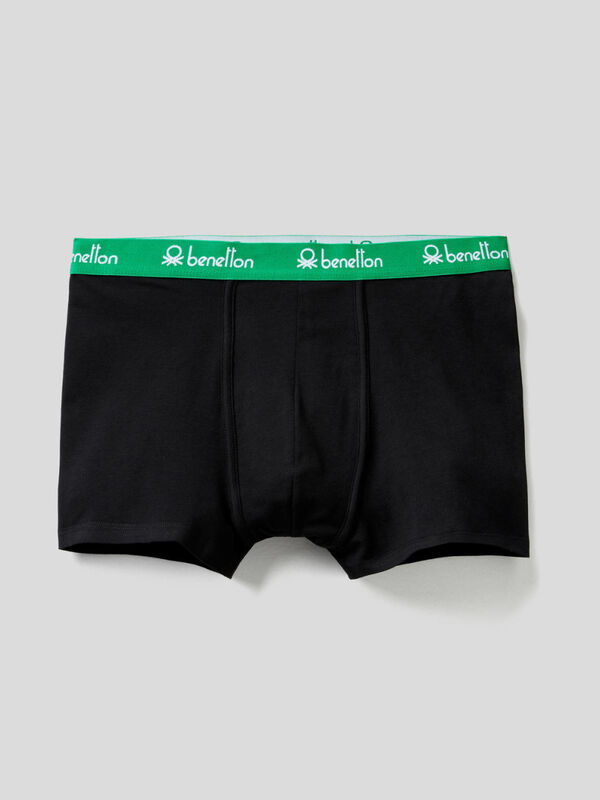 Boxers in stretch organic cotton Green  Benetton Mens Underwear and  Pyjamas - Panna Holidays