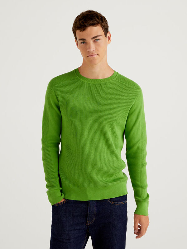 Crew neck sweater in cotton blend Men