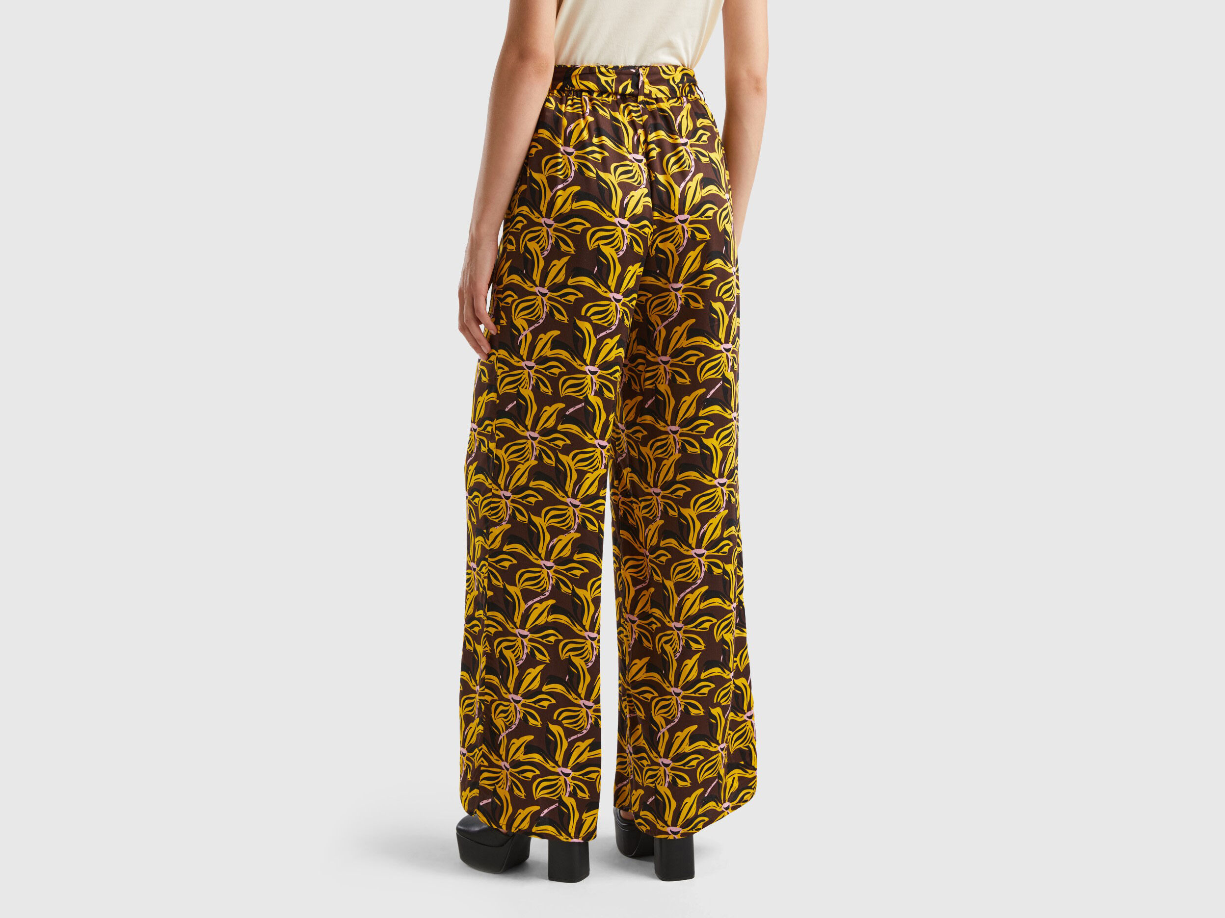 Flower print slim fit trousers | GATE