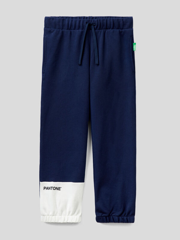 Pantalón azul oscuro de felpa BenettonxPantone™ Niña