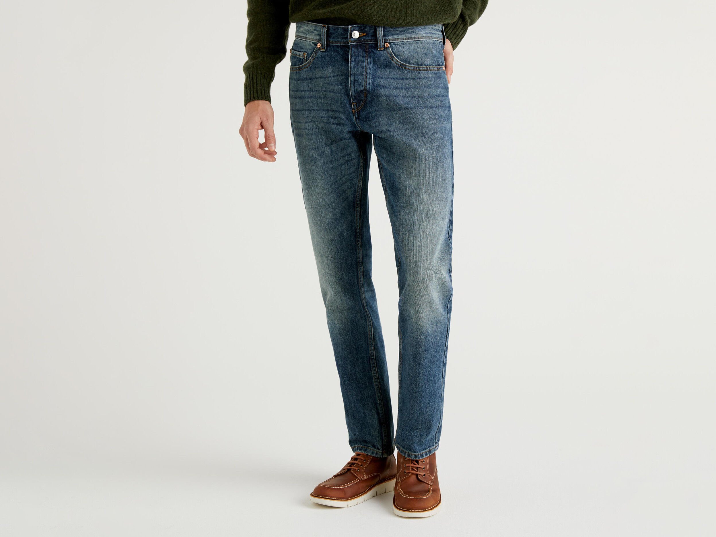 100 cotton straight leg jeans
