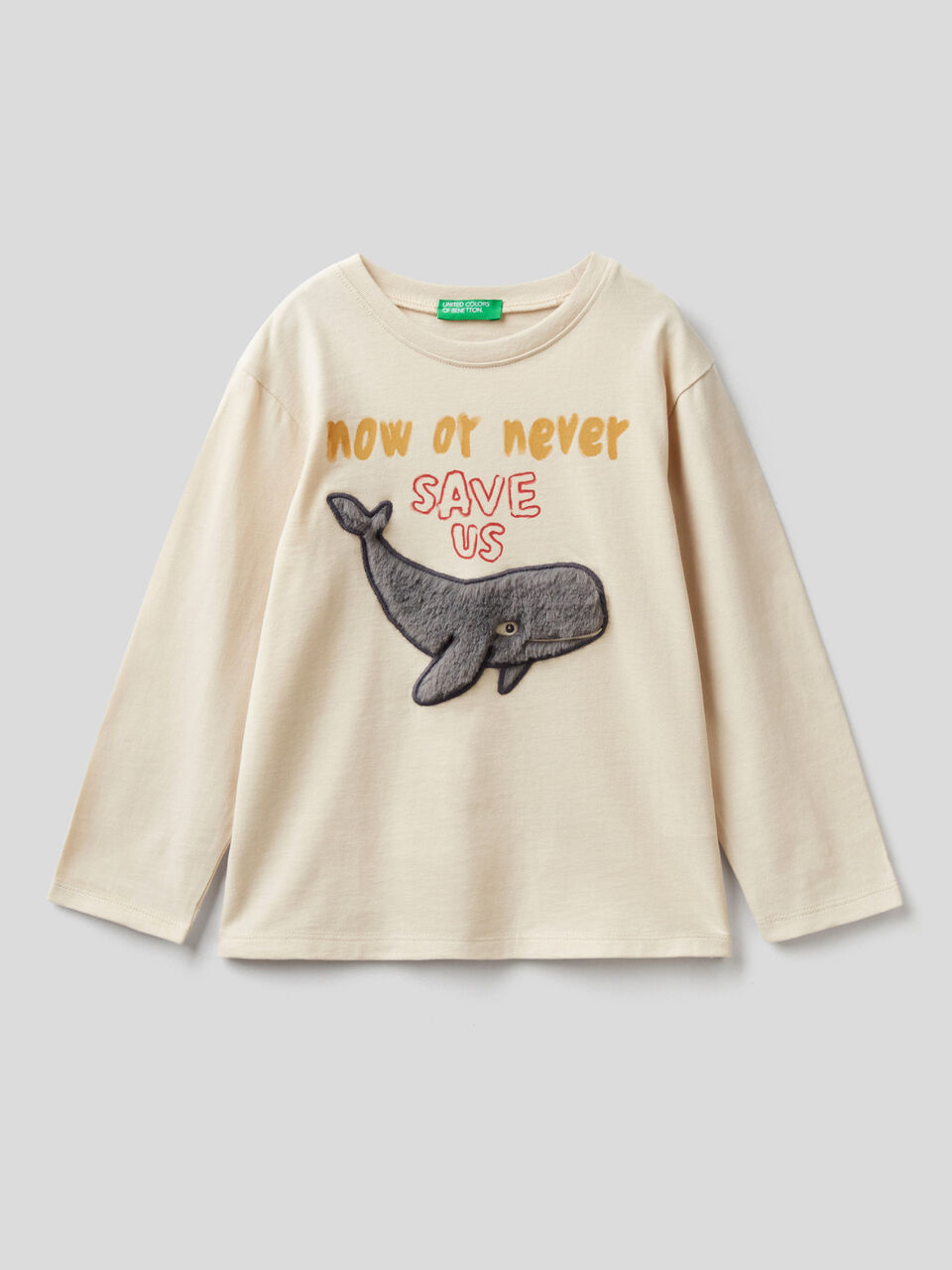 T-shirt with patch in warm cotton image number 1