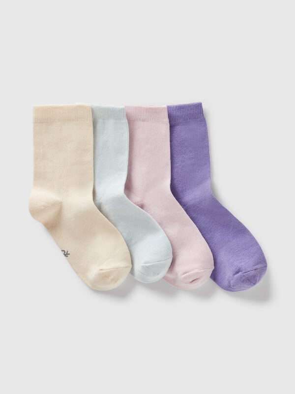 Four pairs of socks in stretch cotton Junior Boy