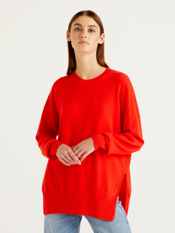 Jersey oversize con aberturas Mujer