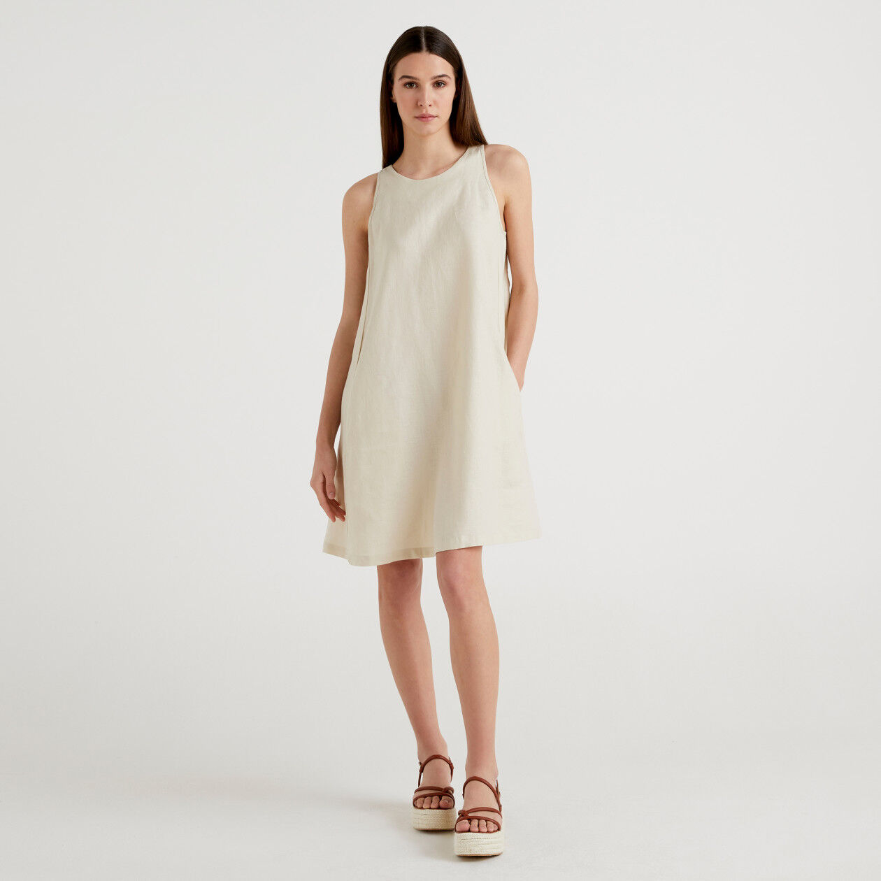 Benetton linen dress hotsell