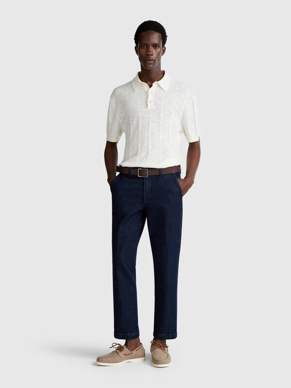 Slim fit denim chinos Men