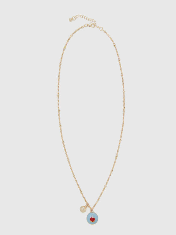 Necklace with sky blue apple pendant Women