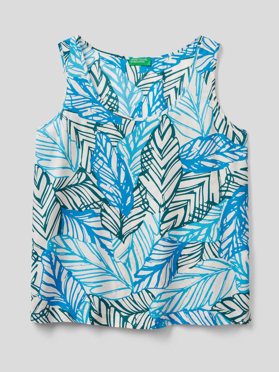 Wide tank top with botanical print image number null