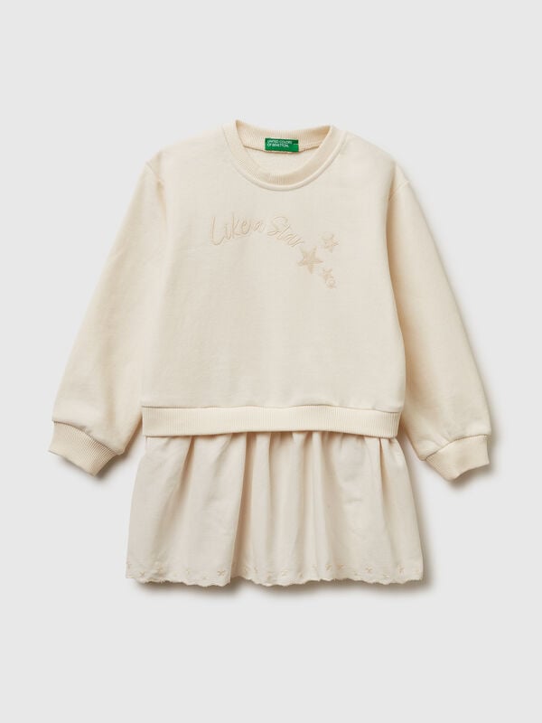 Vestido con sudadera y terciopelo Niña