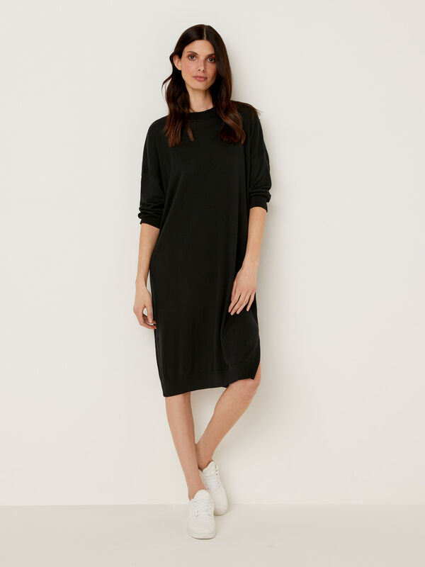 Knit dress with 3/4 sleeves Women