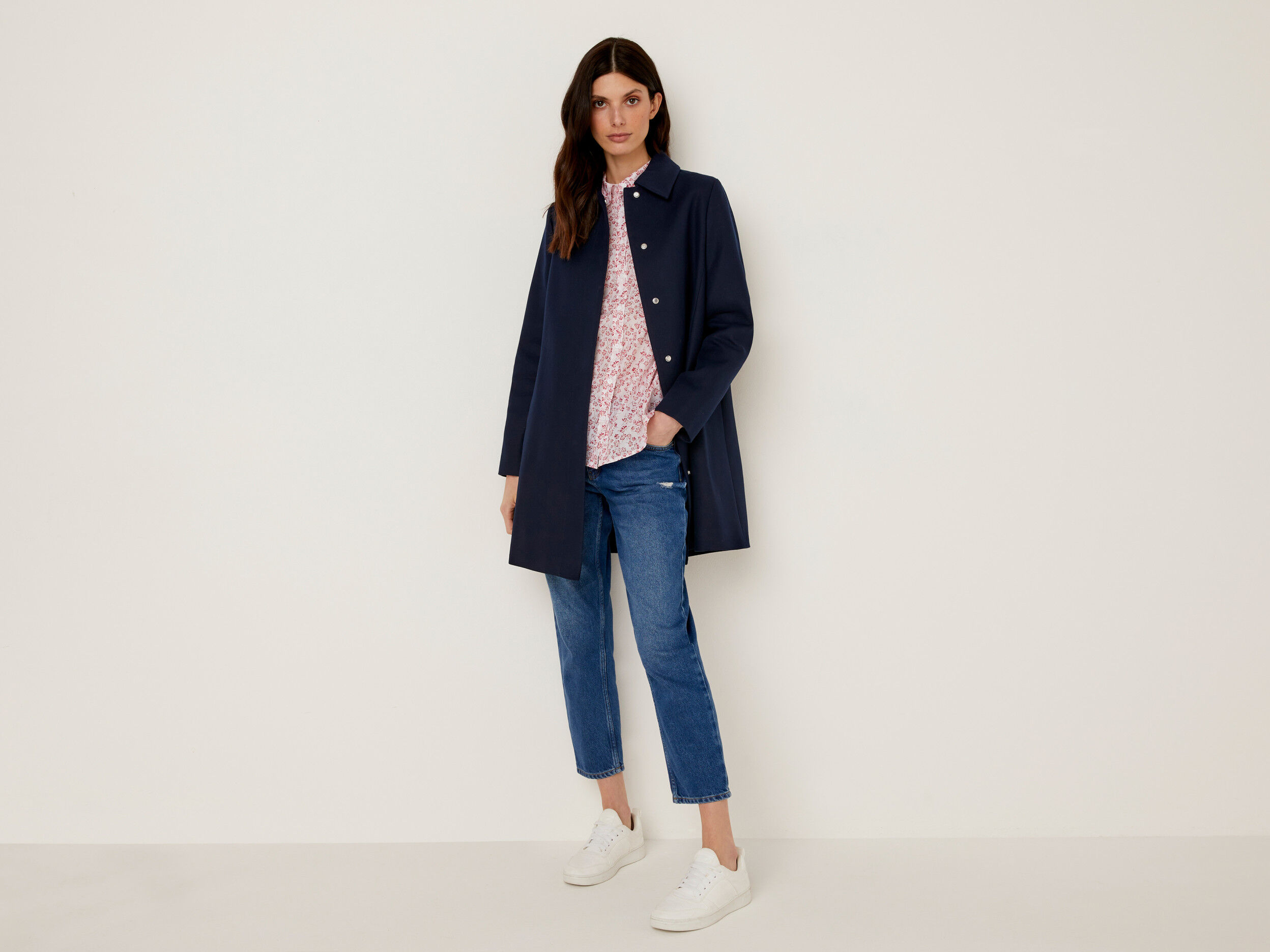 Navy duster coat womens new arrivals