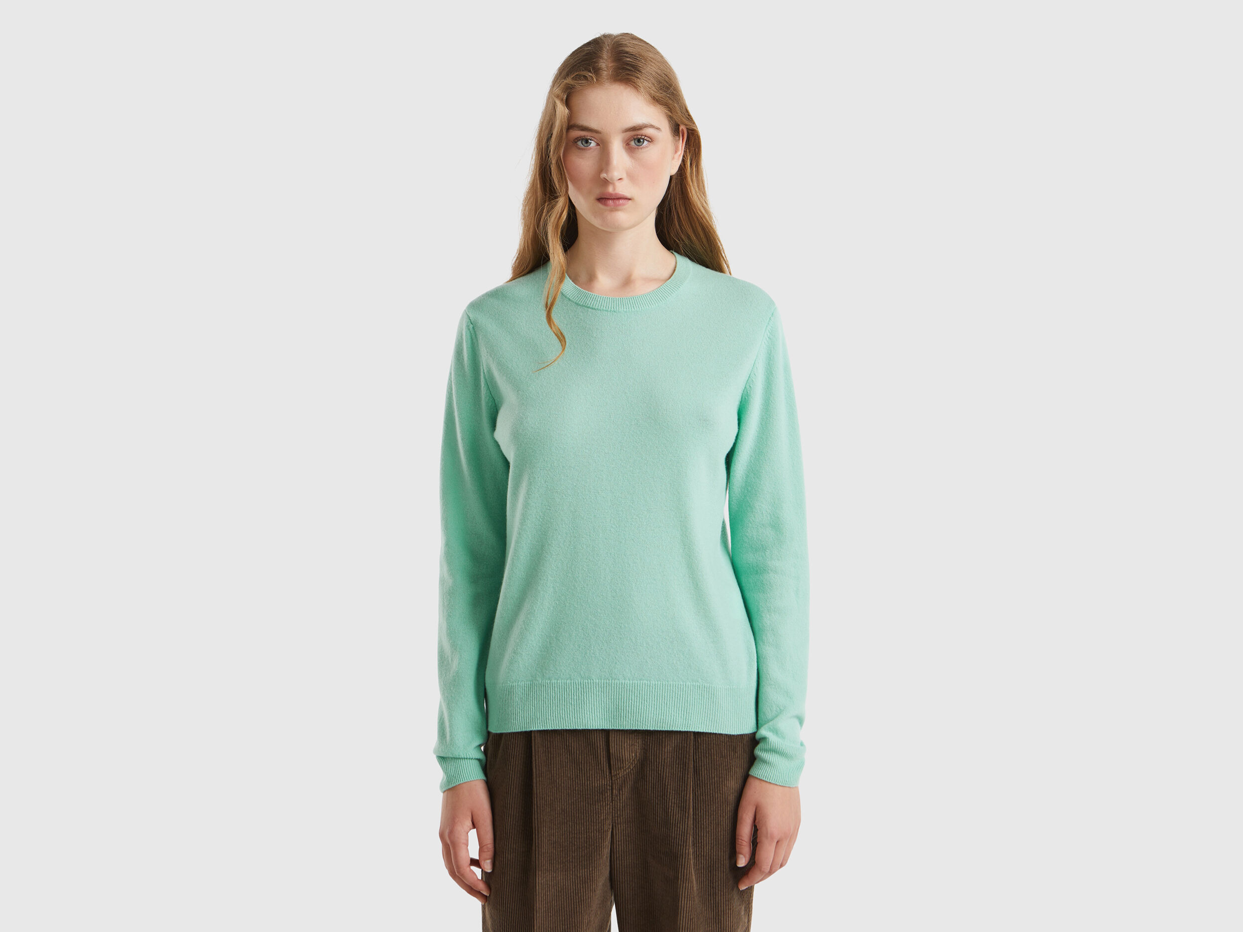 Crew Neck Merino Wool Sweaters Women 2024 Benetton