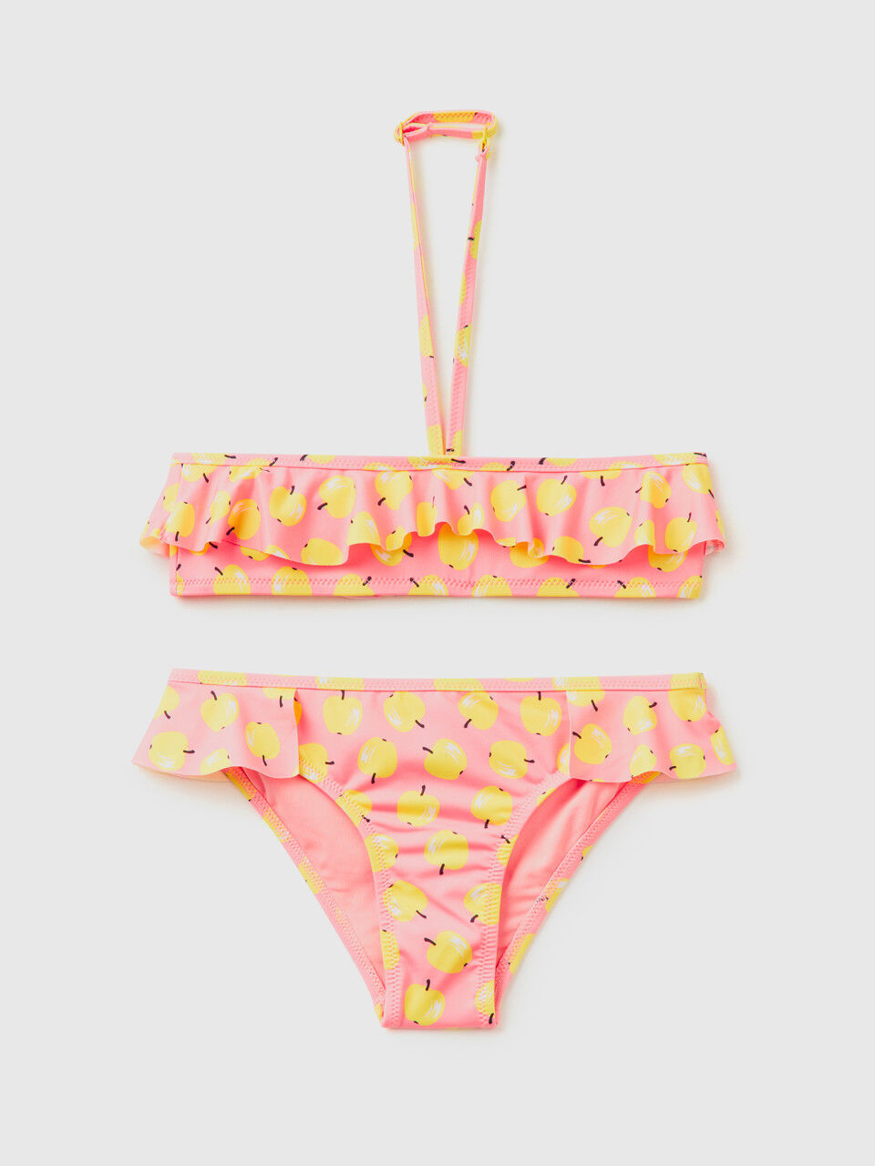 Pink bikini with apple pattern