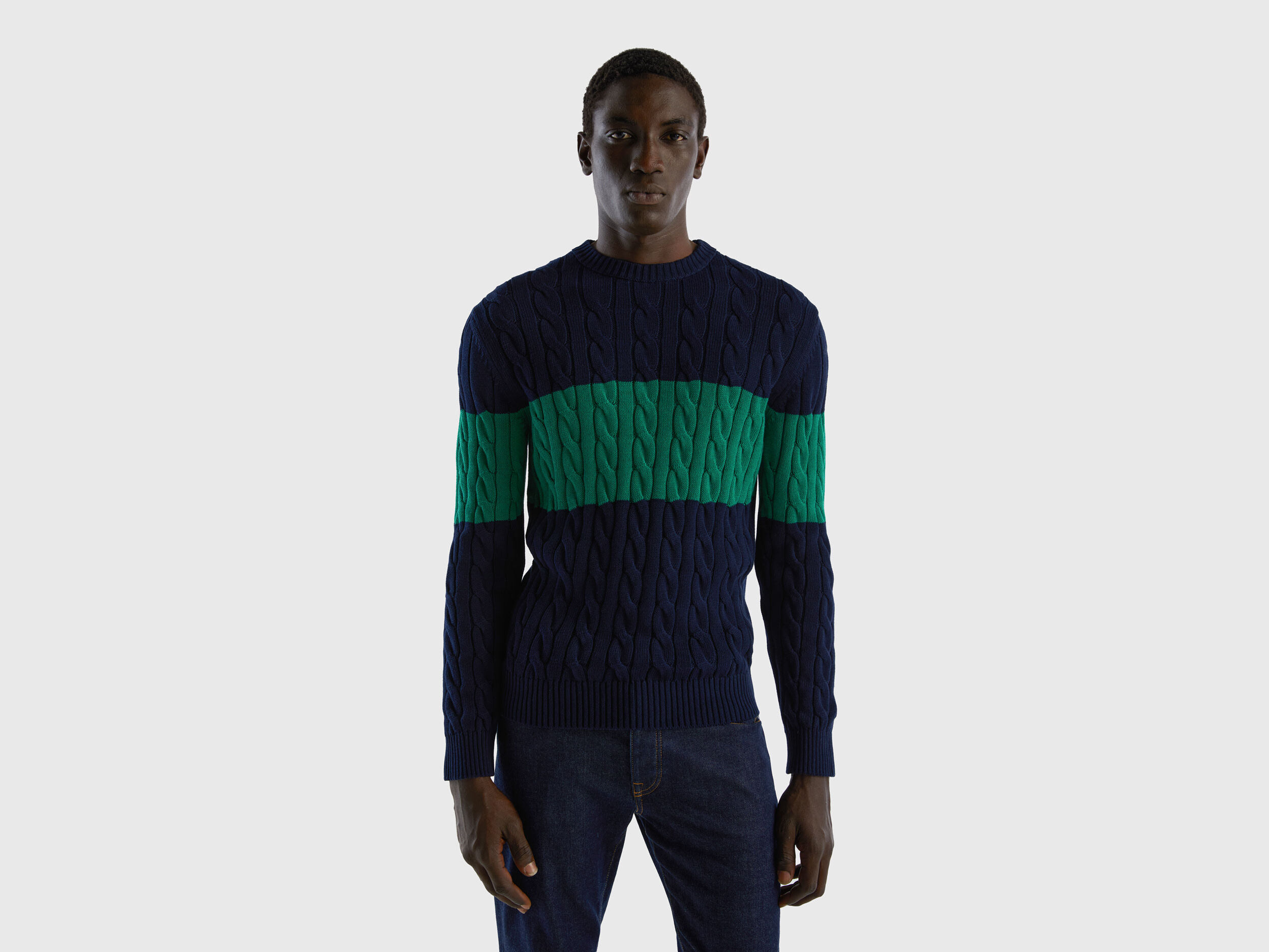 Mens green shop knit sweater