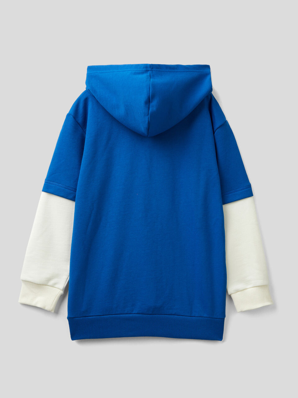 Boys' blue multicolor brushed fleece sweatshirt