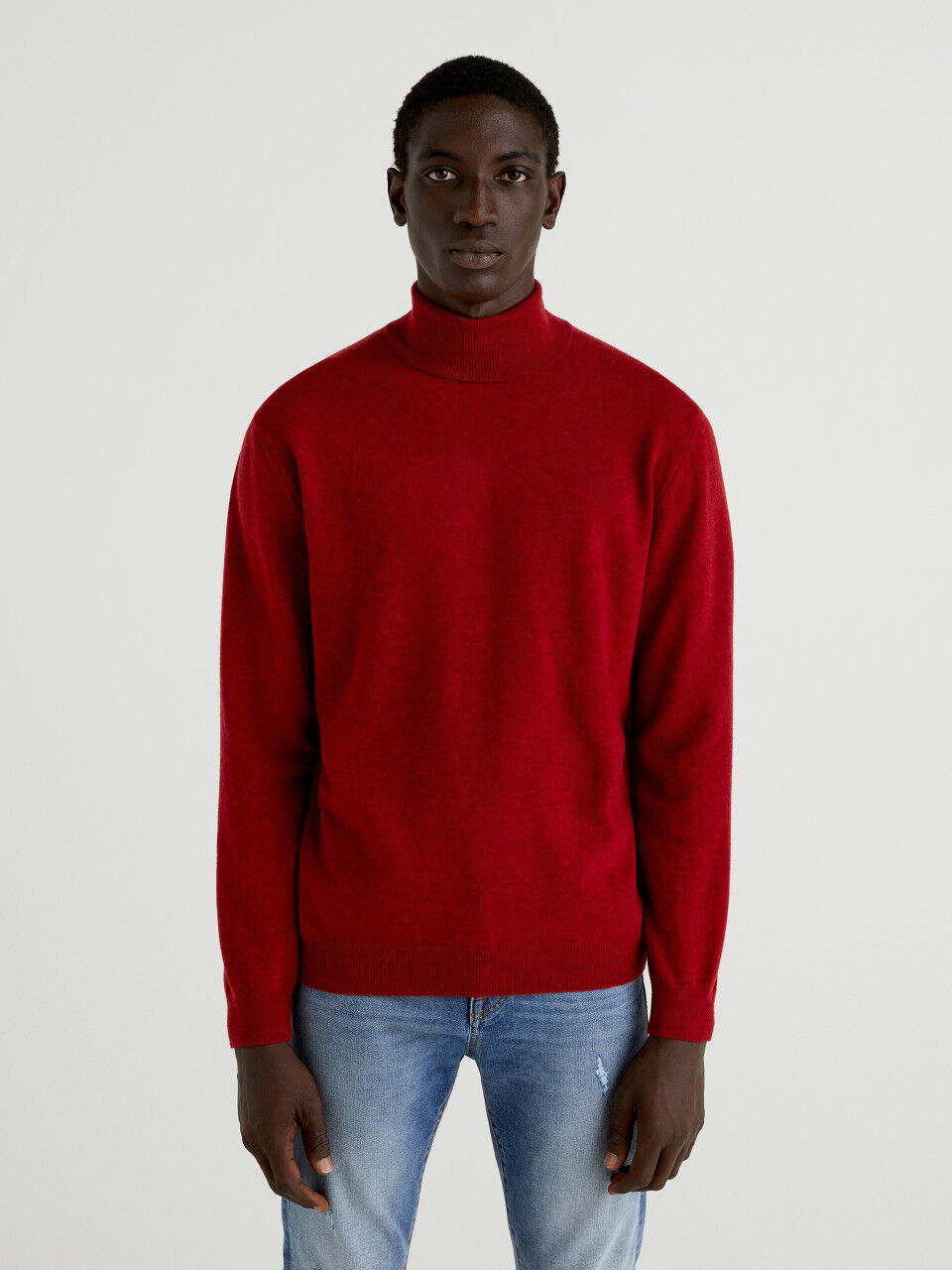 Men s High Collar Merino Wool Sweaters Women 2024 Benetton