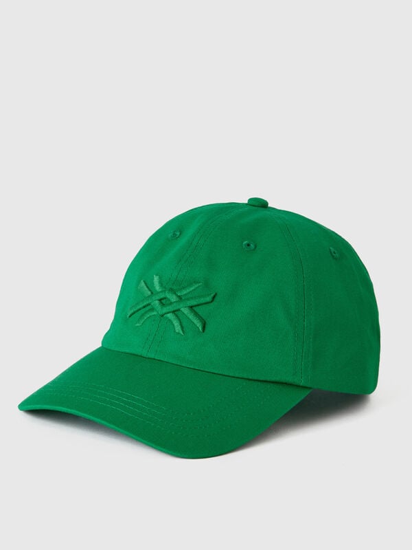 Gorra verde con logotipo bordado Hombre