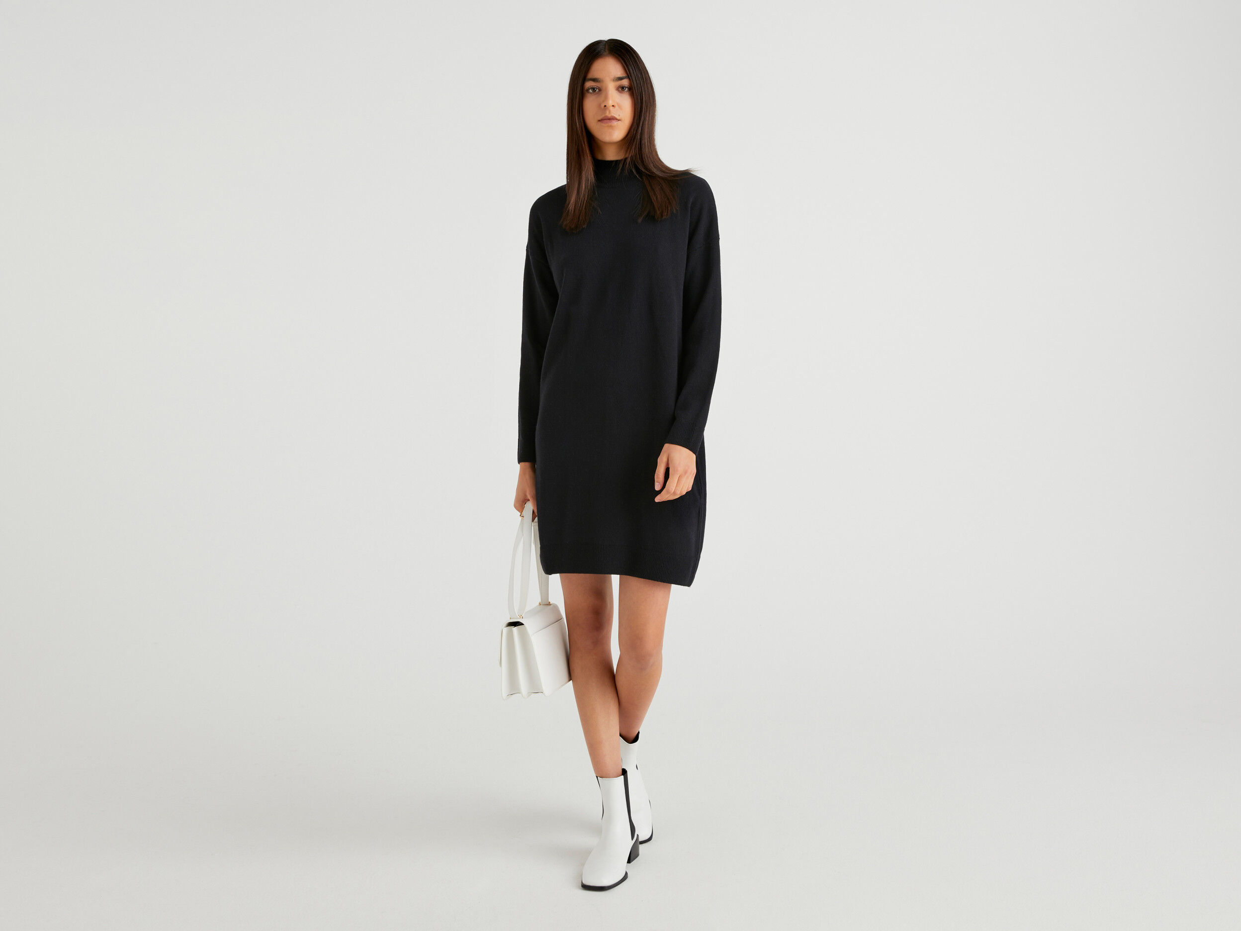 Black short sweater dress hot sale
