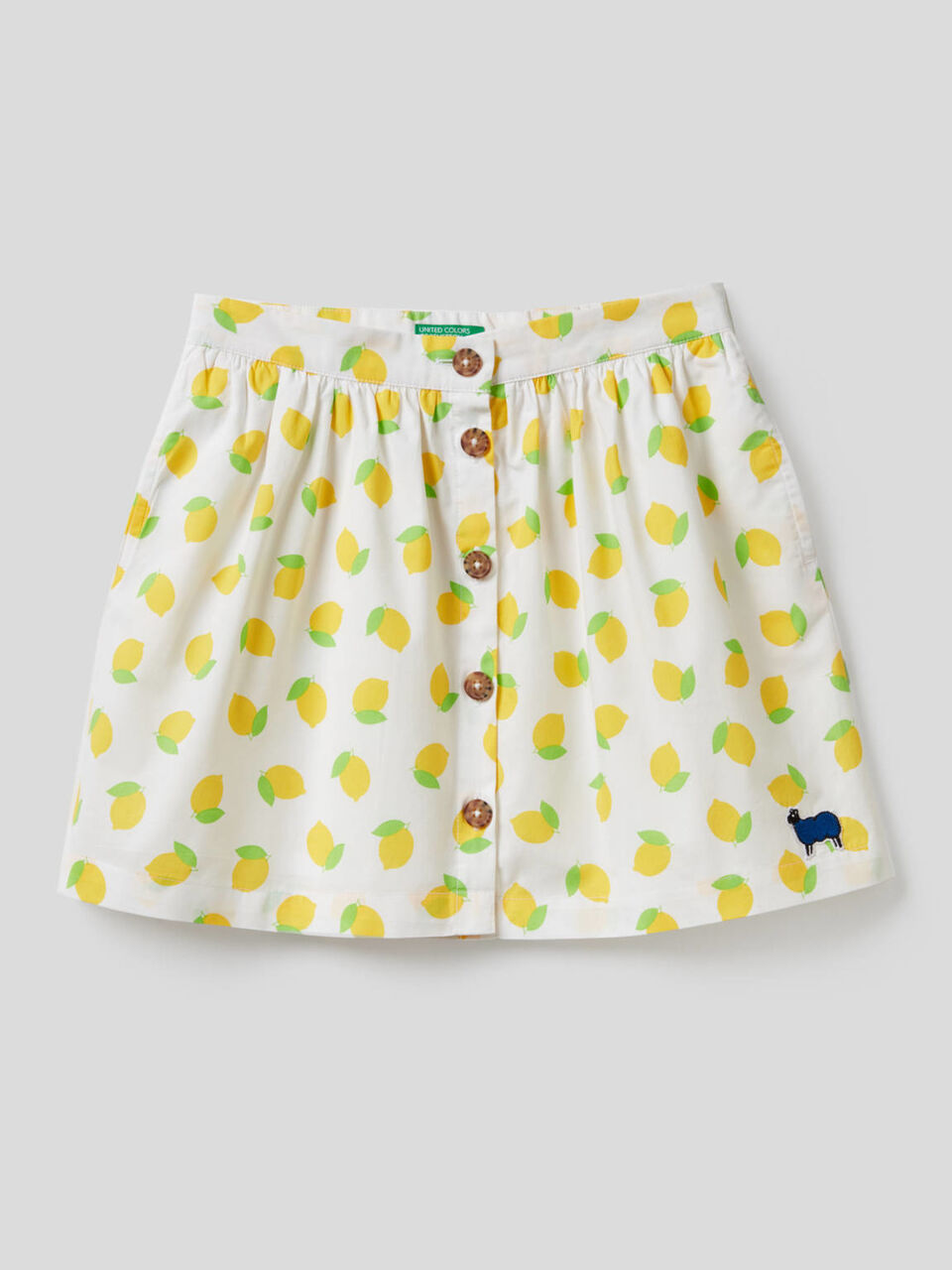 Printed skirt in pure cotton image number 1