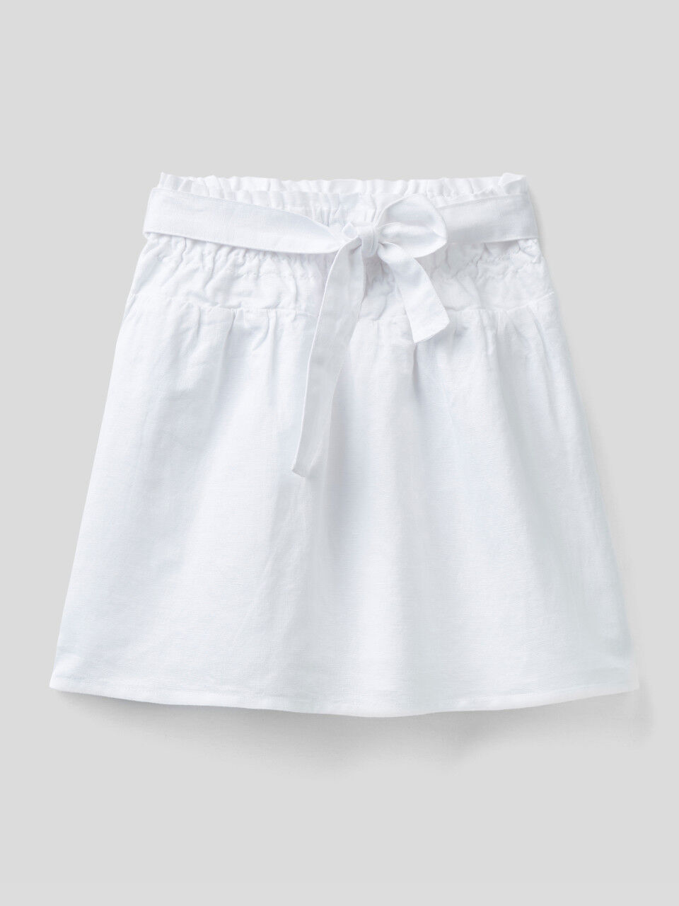 High-waisted skirt in linen blend