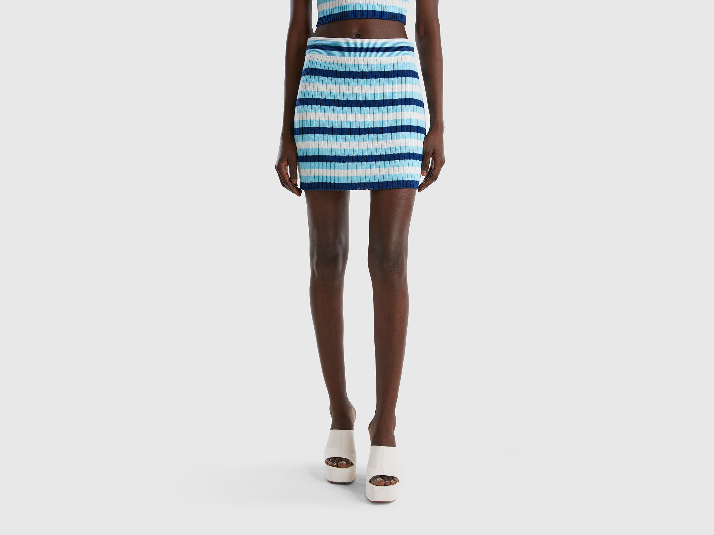 Striped mini discount pencil skirt