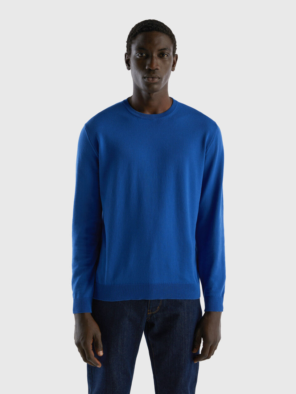 Blue long top sleeve sweater