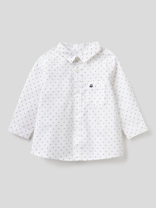 100% cotton shirt with micro pattern Junior Boy