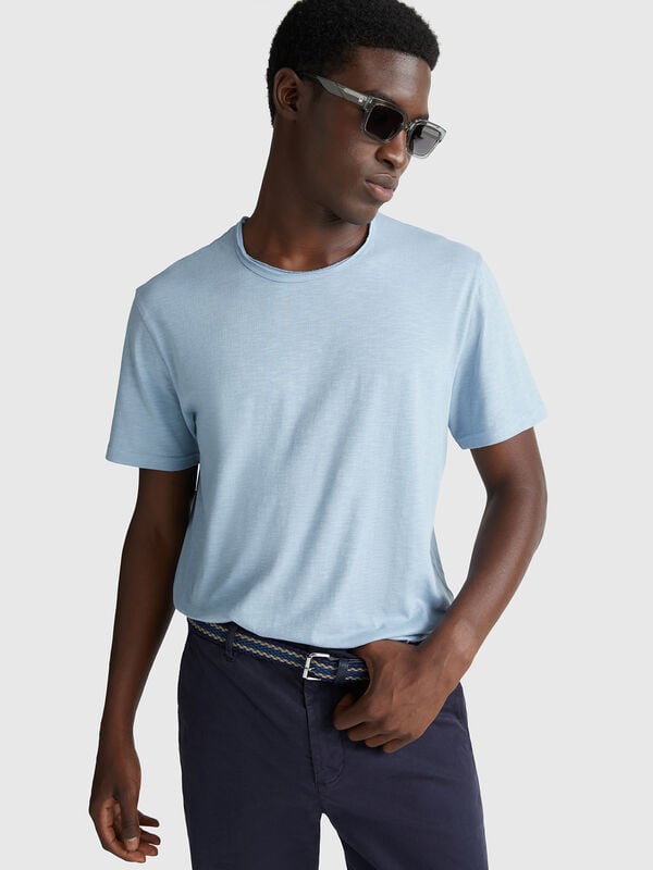 Camiseta de algodón flameado Hombre