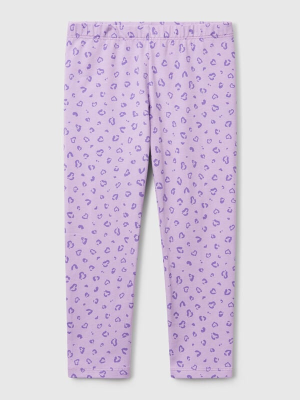 Lilac leggings with animal print Junior Girl