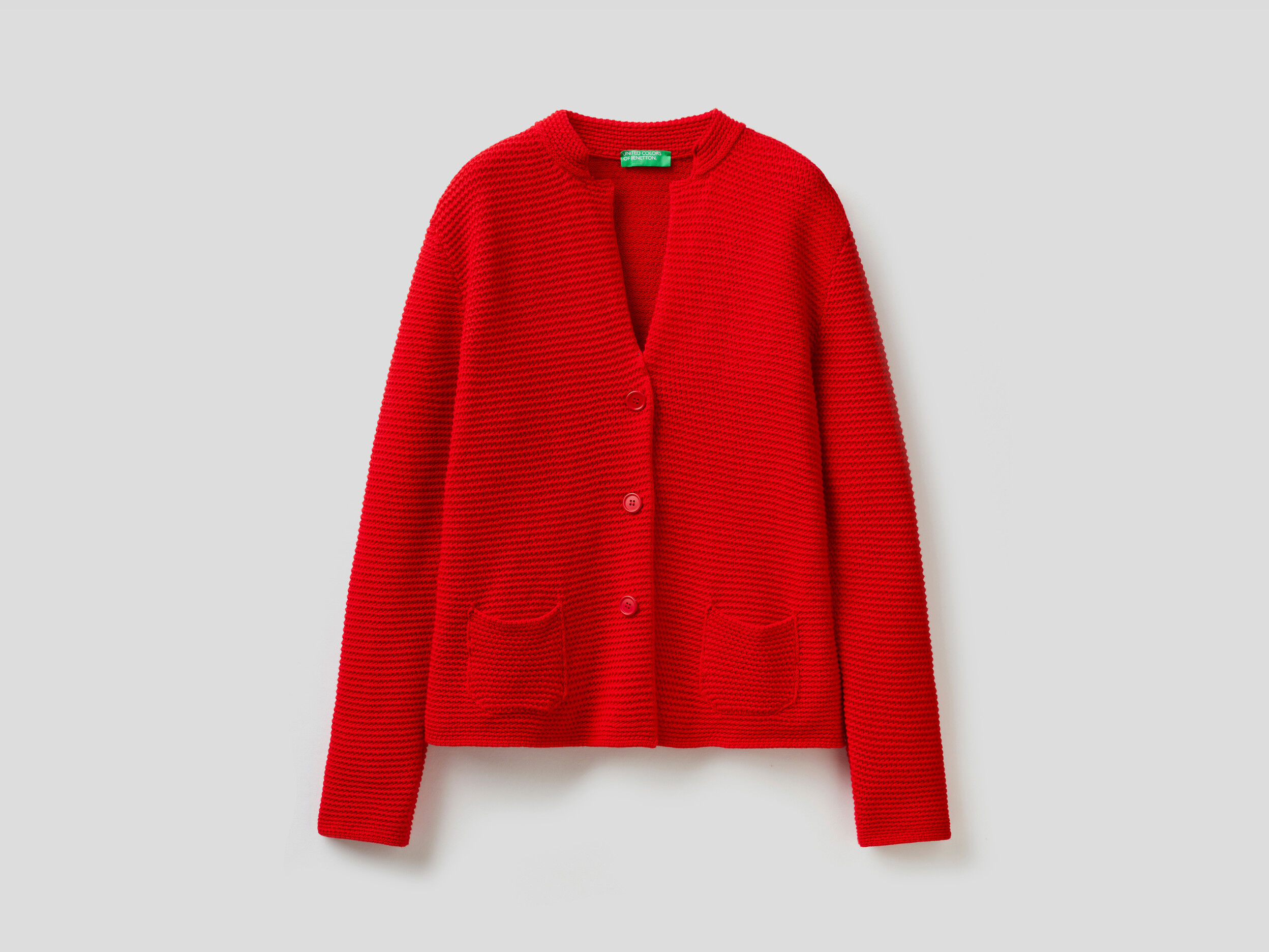 Red knitted jacket shop