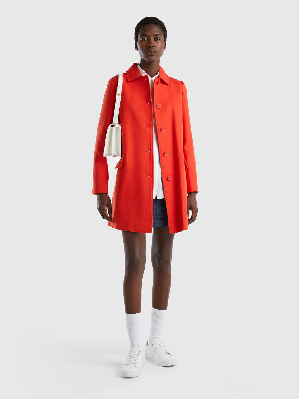 Benetton red 2025 coat