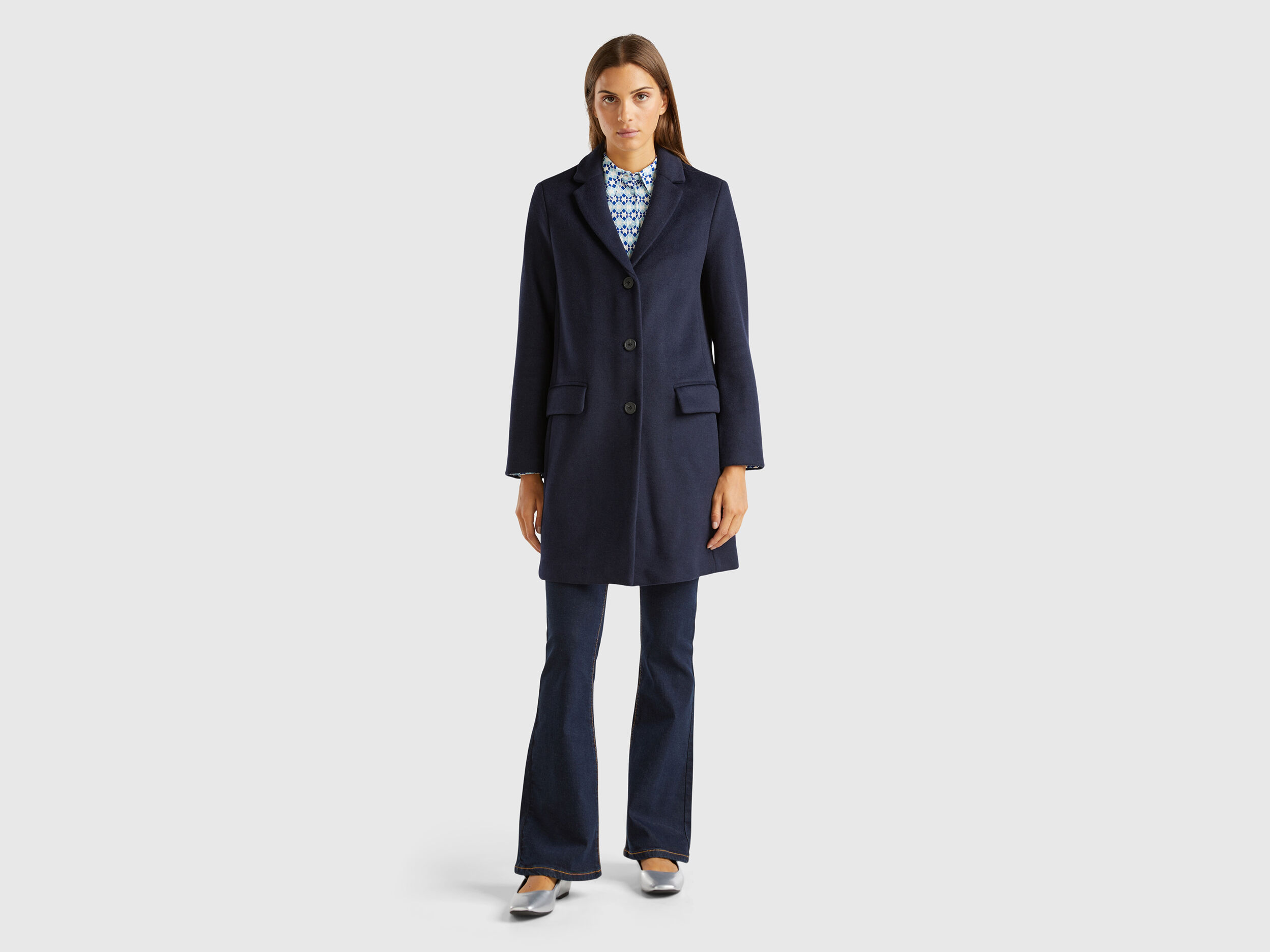 Benetton wool coat clearance