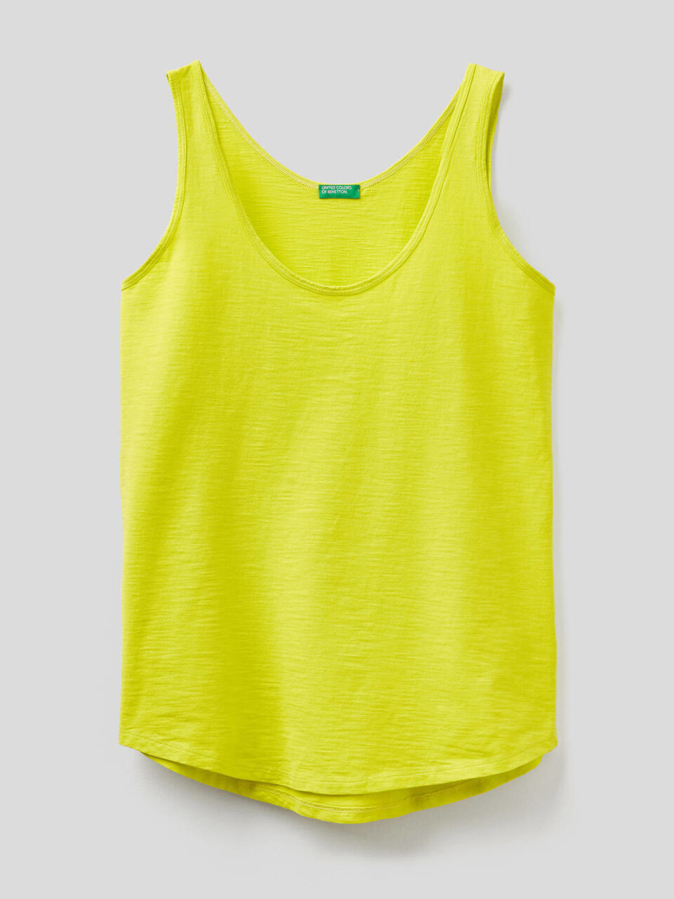 100% cotton tank top with rounded bottom image number null