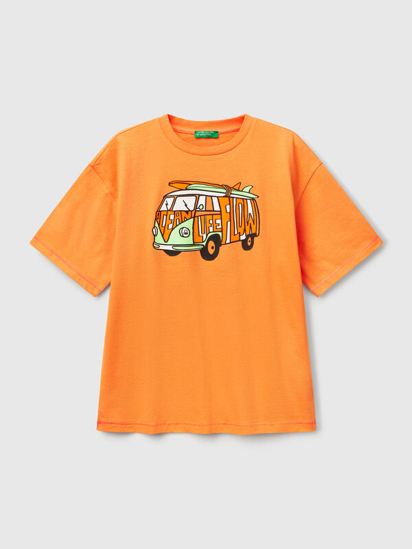 Camiseta con estampado delante y detrás Niño
