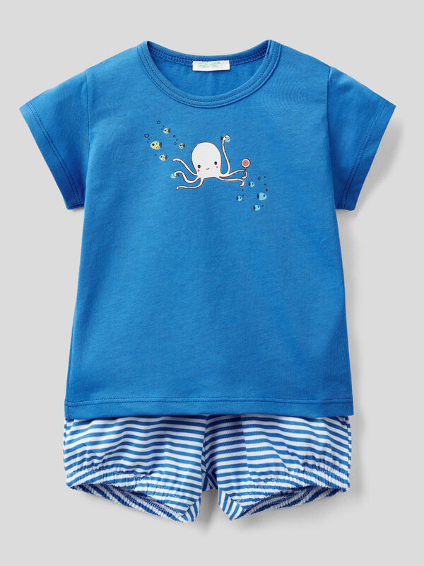 T-shirt and shorts in organic cotton New Born (0-18 months)