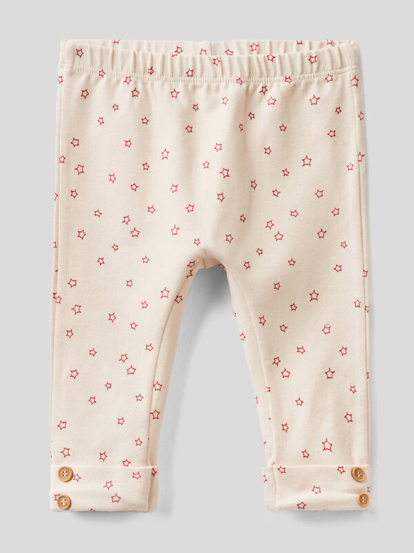 Patterned stretch cotton leggings New Born (0-18 months)