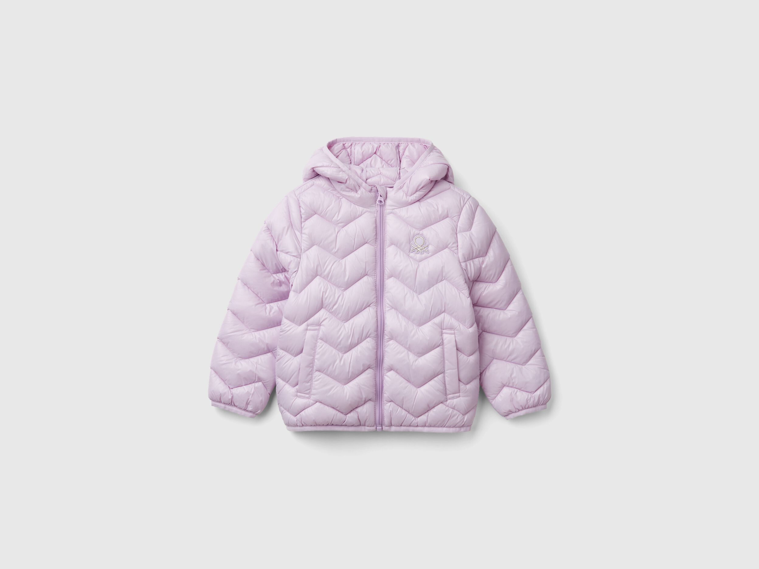 Padded jacket with hood Lilac Benetton