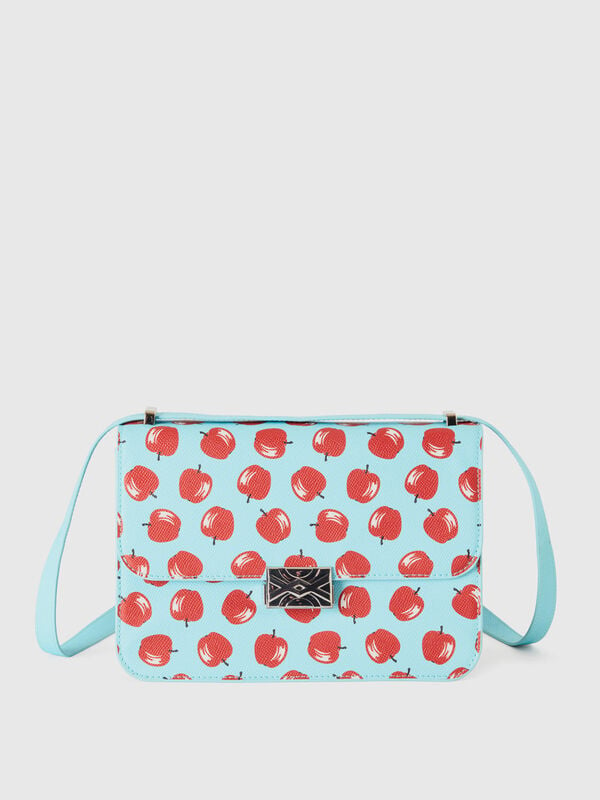 Large light blue Be Bag with apples Women