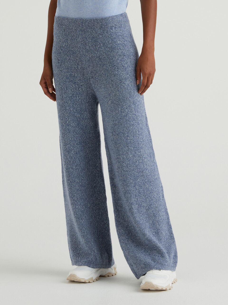 Waitfairy Womens Palazzo Pants Wide Leg Knit Pants Flowy Sweater Pants Navy  Sea XS/S at Amazon Women's Clothing store