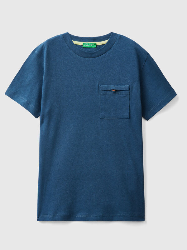 Linen blend t-shirt with pocket Junior Boy