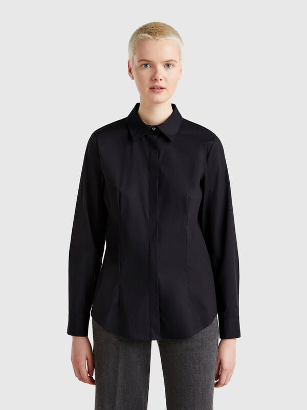 Shirt in stretch cotton blend Women