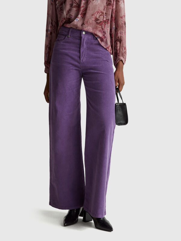 Pantalones de terciopelo de corte ancho Pantalones de terciopelo de corte ancho Mujer